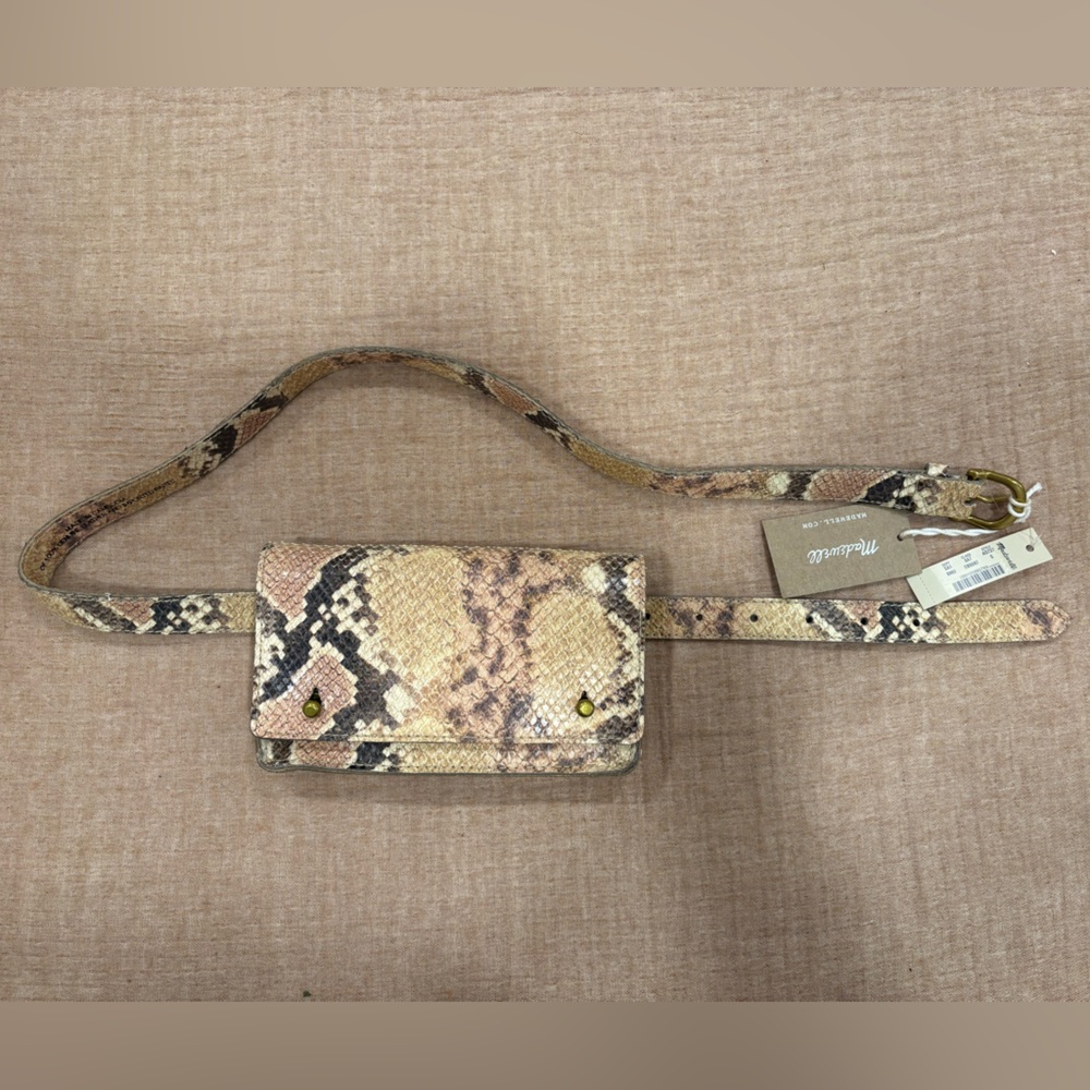 Madewell Leather Snakeskin Fanny Pack